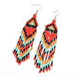 Fashion Jewelry Hook Earring Colorfull beaded long tassel Earring Bohe Earring