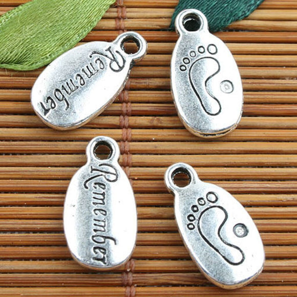 Tibetan Silver color Remember style charms 15pcs EF0100