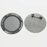 2pcs/lot Tibetan silver color ROUND shaped 30mm cabochon settings brooch design