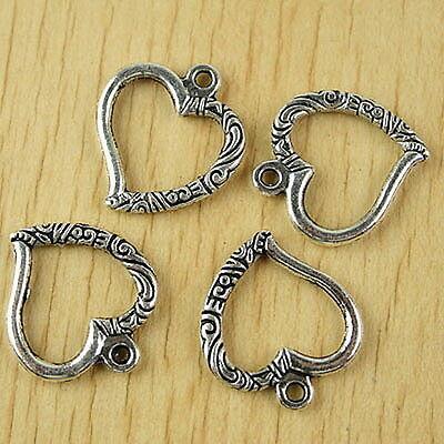 14pcs Tibetan silver heart frame charms H2426