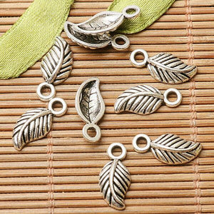 110pcs dark silver color little  leaf design charms  EF2790
