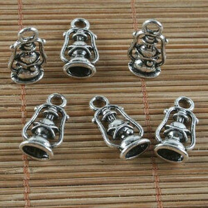 30pcs Tibetan silver two sides ancient kerosene lamp pendant h0219