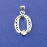 SILVER plated Alphabet Letters for 26pcs with Crystal Rhinestone pendant charms