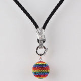 Black Color Necklace Cord Heart Rhinestones Bail Link Clasp   1pc CL27