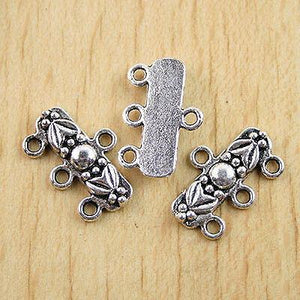 15pcs Tibetan Silver color flower 1-3 connector Findings h0571
