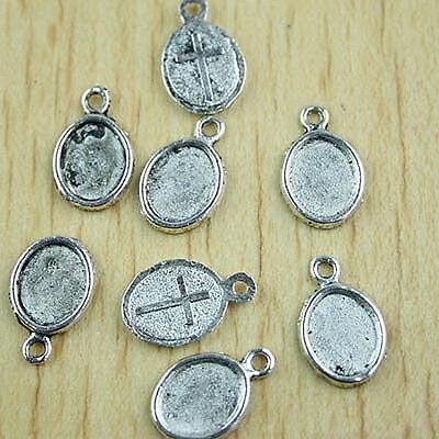 30pcs Tibetan silver oval picture frame charms h0402