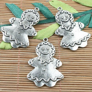 Tibetan Silver color  2sided  snowman  design charms 2pcs EF0070