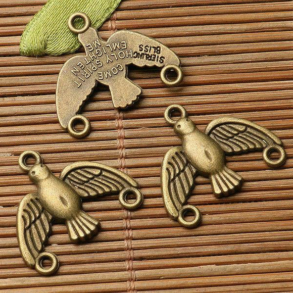 12pcs antiqued bronze color bird  link connector design  EF3343