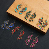 Fashion Jewelry Hook Earring The peacock Sapphire Earring Big Retro Earring