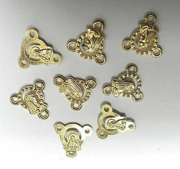 30pcs gold color religious 3holes connector h0397