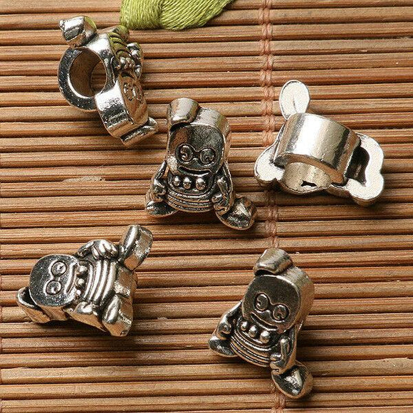 10pcs tibetan silver color cartoon character design loose  bead  EF3321