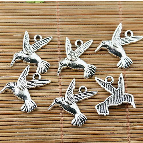 14pcs Tibetan silver flying bird charms EF1685