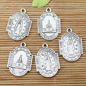 9pcs tibetan silver tone religious SE SUIS CONCEPTION design charms EF1744