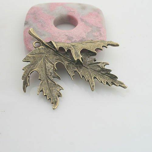 3pcs antiqued bronze color maple leaf design pendant charm G1820