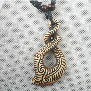 1pc snake Imitate with wooden beads Pendant Necklace C789