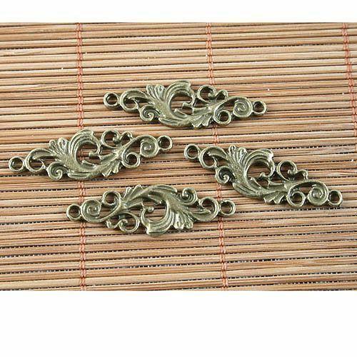 12pcs antiqued bronze flower pendant/link G1515