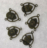 Three-colors to pick religious portrait heart connector  for jewerly making h3101 h3101-G h0014