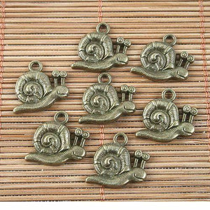 14pcs antiqued bronze snail design pendant G1511