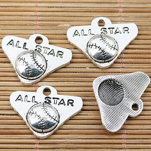 8pcs Tibetan silver color ALL STAR baseball design charms EF1638