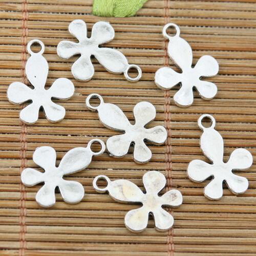 24pcs tibetan silver color 2sided leaf charms EF2337