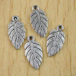 100Pcs Tibetan silver color leaf design  pendants h0903