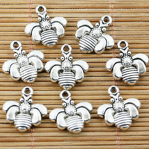 10pcs tibetan silver tone 2sided bee design charms EF1562