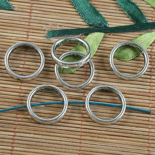 10pcs antiqued silver round spacer beads G1209