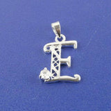 SILVER plated Alphabet Letters for 26pcs with Crystal Rhinestone pendant charms