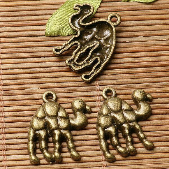 8pcs antiqued bronze color camel design charms  EF2886