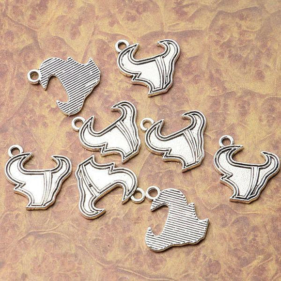 Tibetan silver plated bull head charm pendants  EF3534  40pcs