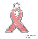 8pcs tibetan silver color alloy metal enamel ribbon hope design charms