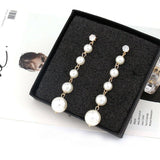 Fashion Jewelry Stud Earring Pearl Long Earring White Sapphire Earring