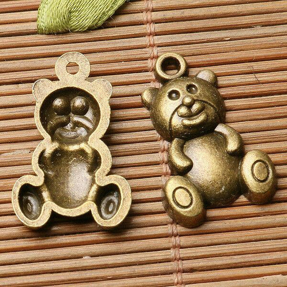 6pcs antiqued bronze color bear design charms  EF2927