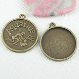 Pick ! A set (12kinds) constellations cabochon settings in antiqued bronze tone