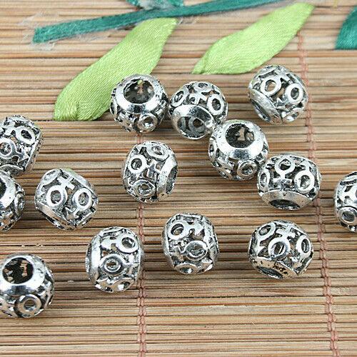 10pcs Tibetan silver symbols patterns hollow loose beads fit bracelet h5117