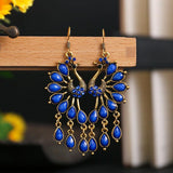 Fashion Jewelry Hook Earring The peacock Sapphire Earring Big Retro Earring