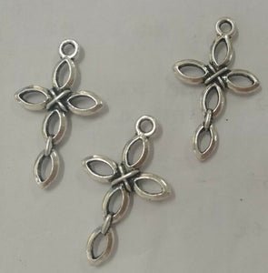 20pcs dark silver color crafted hollow cross design CHARMS  H0834