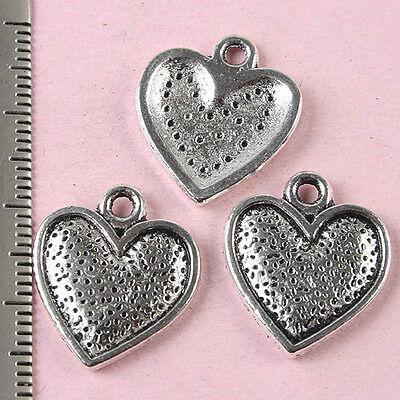 20pcs Tibetan silver hole heart charm findings h1627