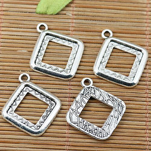 72pcs Tibetan silver square cabochon settings EF2019
