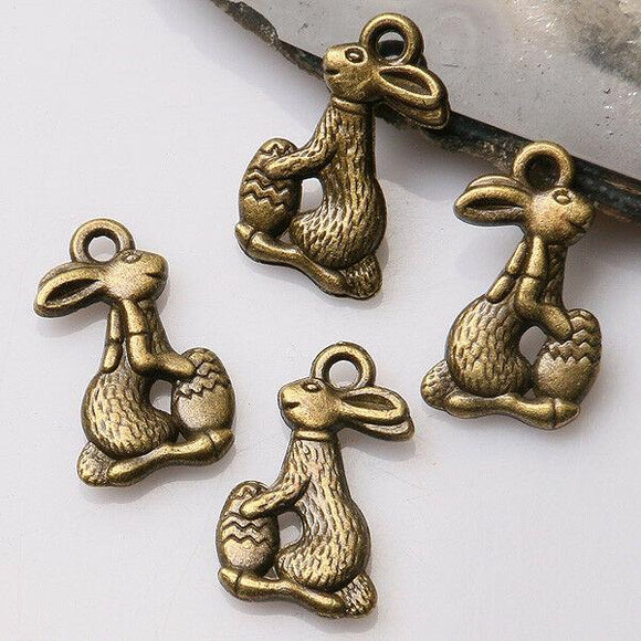 8pcs antiqued bronze color cute  rabbit  design  charms  EF3372