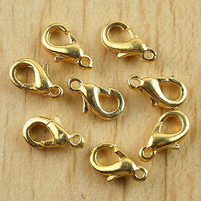 40pcs gold tone 10mm Lobster claw Clasps Findings h0413