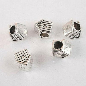 20pcs dark silver-tone house bead fit bracelet 8230