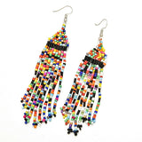 Fashion Jewelry Hook Earring Colorfull beaded long tassel Earring Bohe Earring