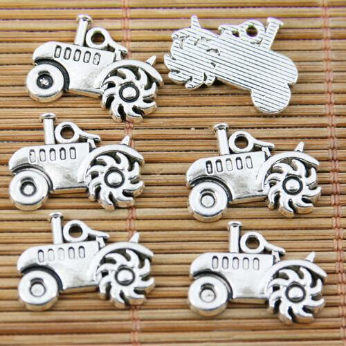 12pcs Tibetan silver color harvester machine design charms EF1626