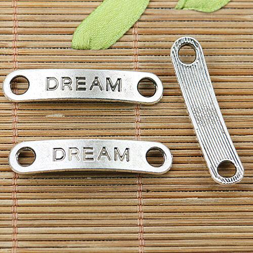 62pcs tibetan silver color DREAM lettering bar connector EF2559
