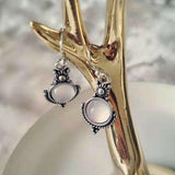 Fashion Jewelry Hook Earring moonstone Round Earring Retro Earring