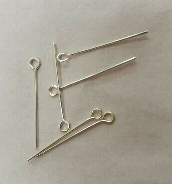 200 PCS lot 0.7mm thick  SHINNY silver color Eye Pin Findings jewery making