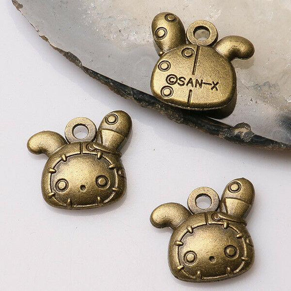 6pcs antiqued bronze color cartoon rabbit head design charms  EF3476