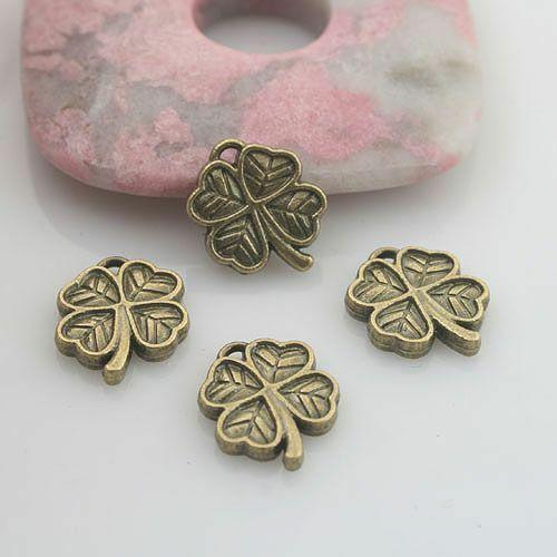 20pcs antiqued bronze color 2sided leaf design pendant G1766