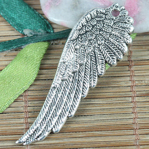 6pcs tibetan silver color 51x17mm wing pendant EF0282